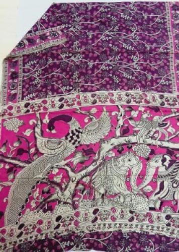 KALAMKARI PRINTED COTTON SAREE
